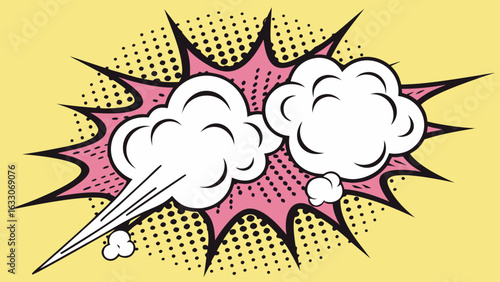 Pop Art Comic Explosion Clouds – Cartoon Blast Burst Effects