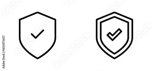 Shield check mark icon vector	