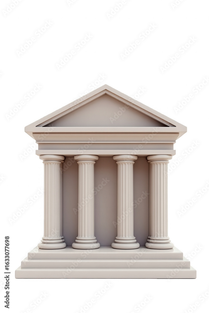 Obraz premium Classic temple facade with columns and steps.