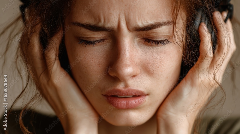 Fototapeta premium Long-term noise pollution fuels stress, impairs rest, and causes irreversible hearing damage in affected populations. 