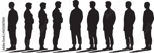 Business team standing in unison, professional and united