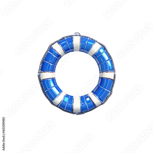 Blue and white life preserver