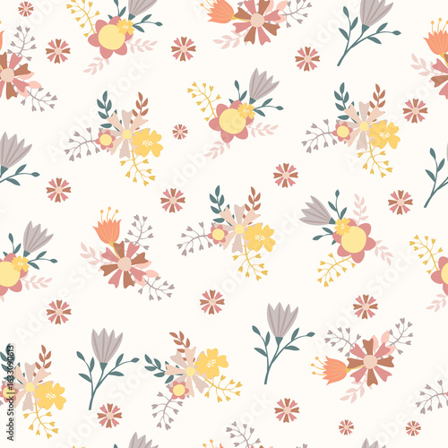 Wallpaper Mural seamless background with flowers Torontodigital.ca