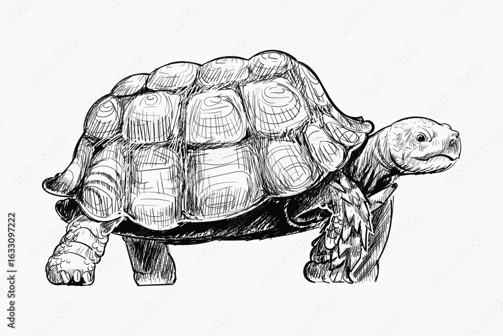 Fototapeta premium Turtle walking animal illustration vector