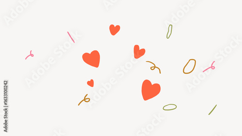 Heart-shaped party confetti illustration vector