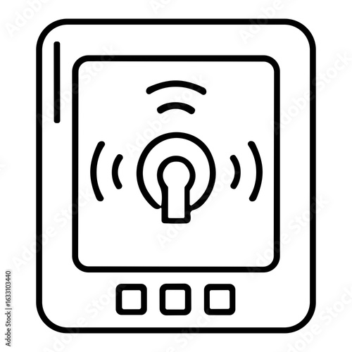 Simple Line Style Smart Lock Device with Wireless Communication Technology Icon