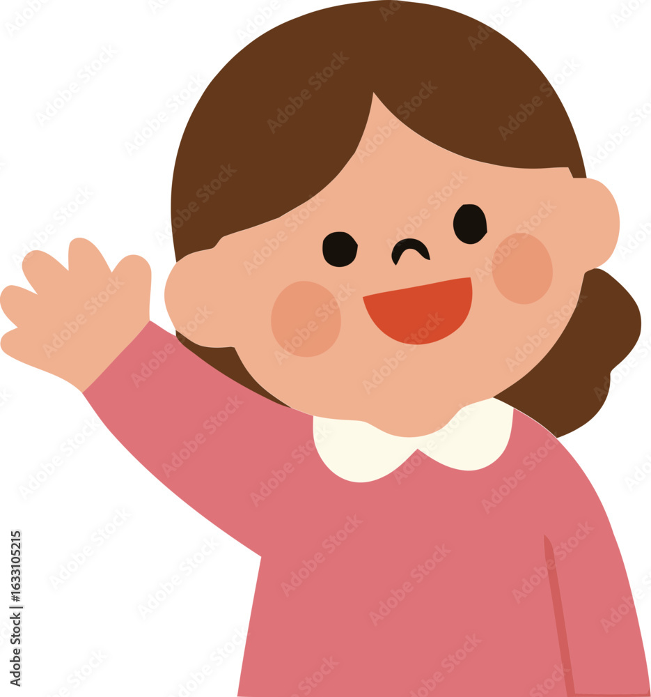 Obraz premium 예의 바르게 인사하는 귀여운 유치원생