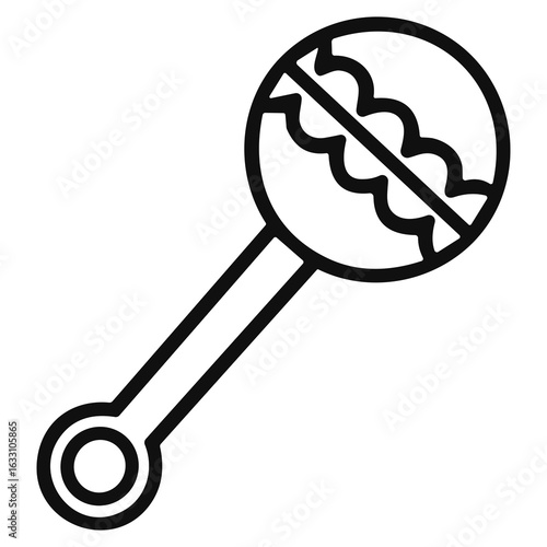 Simple Outline Drawing Rattle Musical Instrument For Baby Newborn