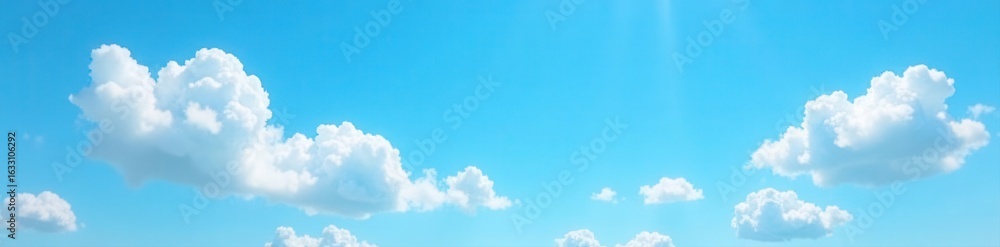 Obraz premium Tiny white clouds scattered on a bright blue canvas Gentle, diffused light , sky, delicate