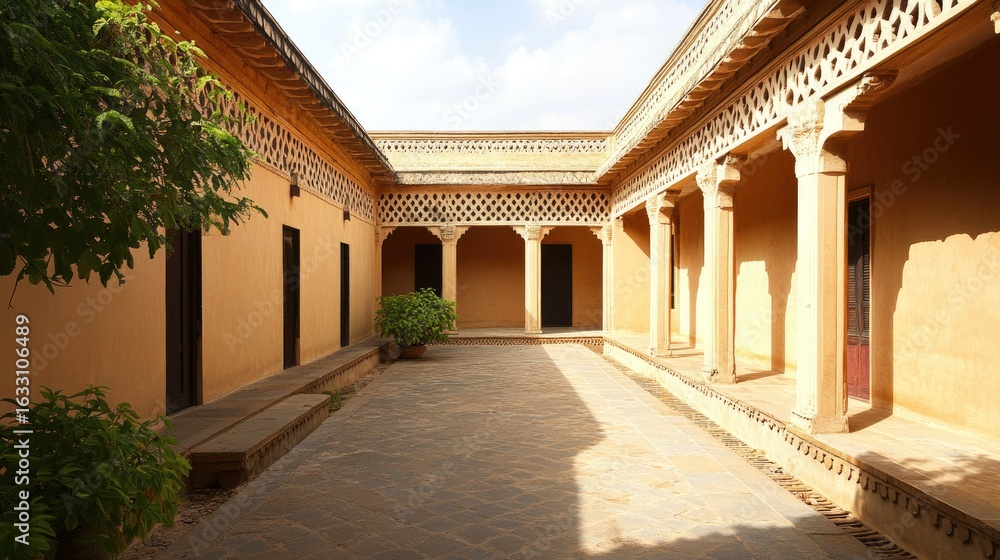Obraz premium Ancient Courtyard Architecture: A Glimpse into History