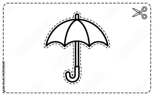 Umbrella cut-out with scissors rain protection