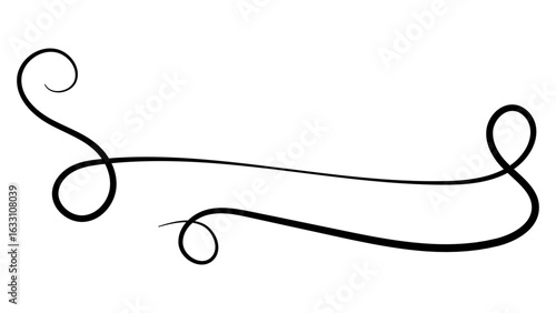 Elegant black swirl designs, ornate and decorative. Swirl patterns for decorative use, ornate and intricate. Perfect for adding elegant, Calligraphy swirl tails. Vector text underline flourishes