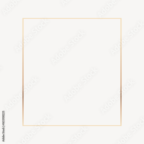 Golden frame, rectangular, design element vector
