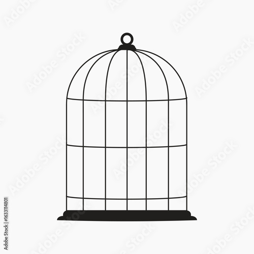 Bird cage collage element vector