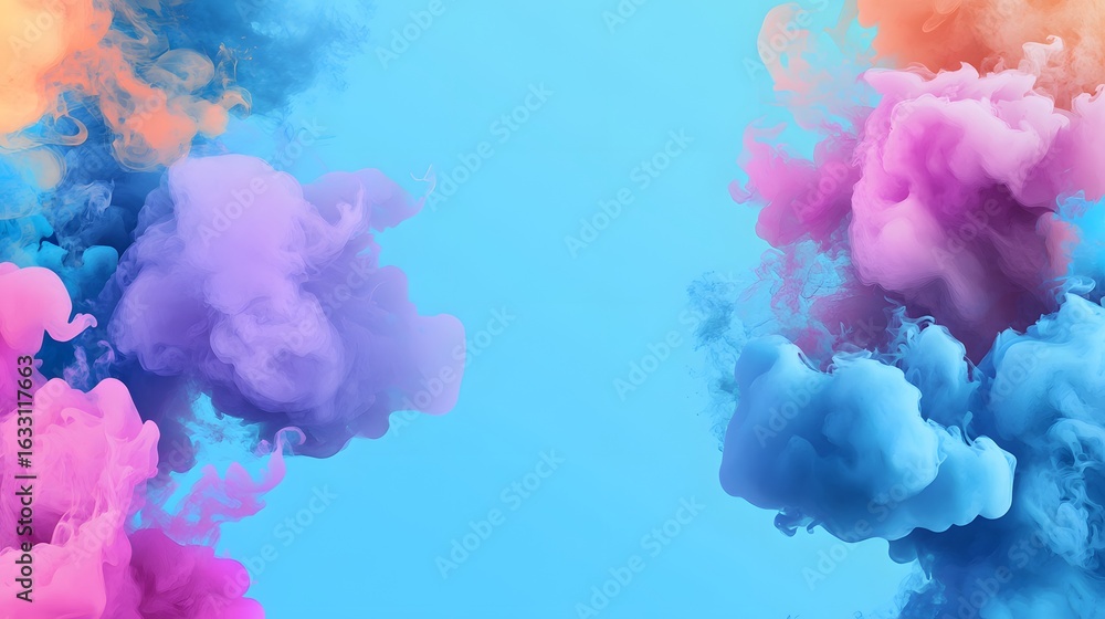 Fototapeta premium Colorful ink clouds swirling in liquid.