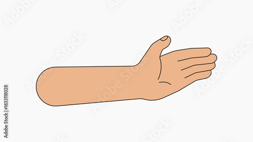 Palm hand, gesture flat collage element vector