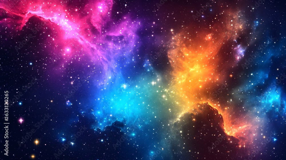 Naklejka premium Colorful nebulae and stars in deep space.