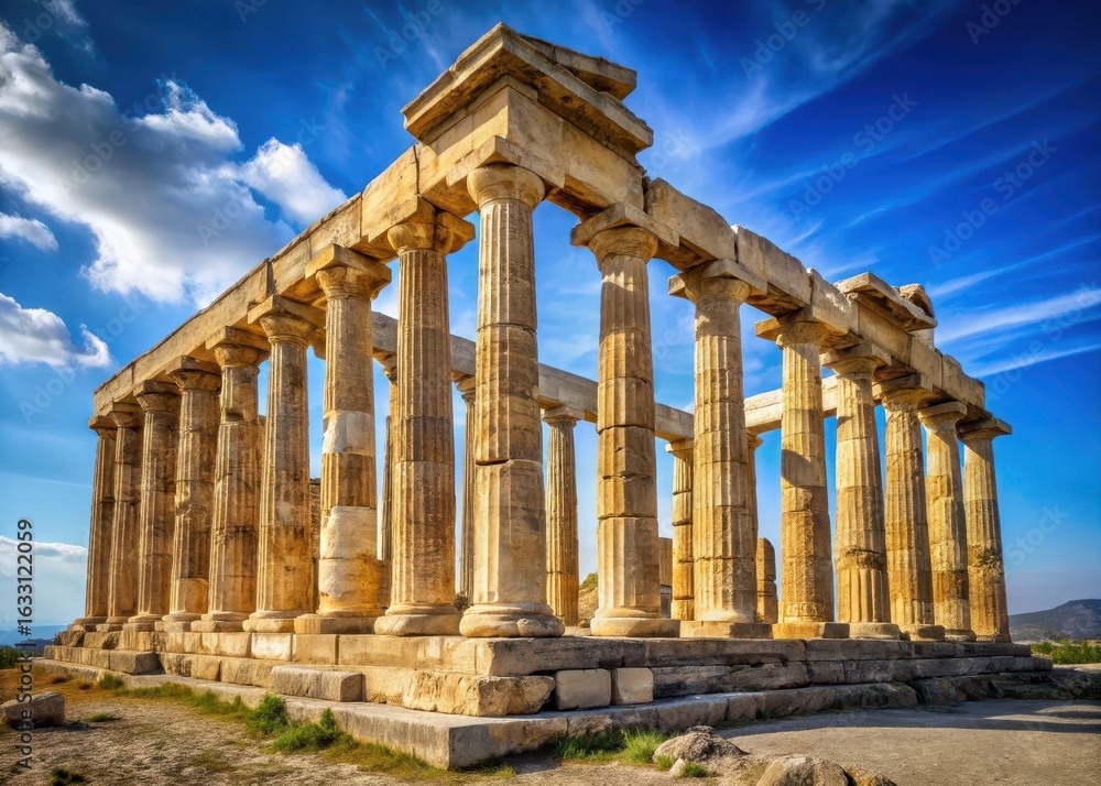 Obraz premium Ancient Greek temple ruins in Greece