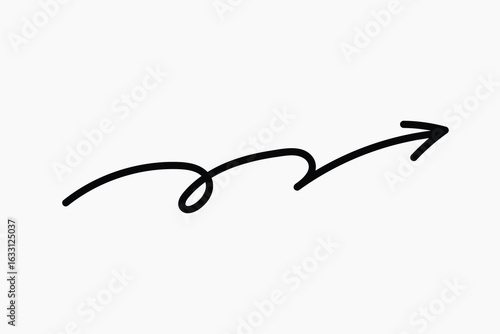 Curved arrow pointing upward illustration vector