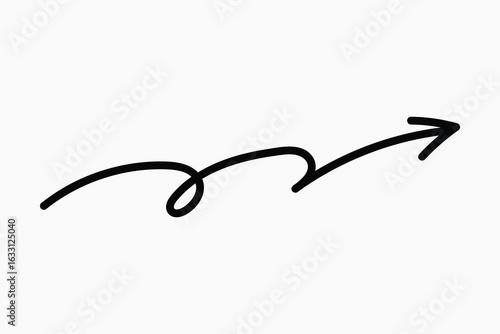 Curved arrow line illustration vector
