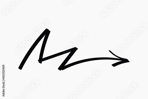 Black zigzag arrow illustration vector