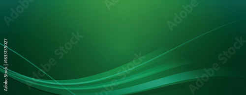 Green background with smooth gradient and flowing wave lines. The background is vibrant green with a sleek, modern texture. Minimal abstract wavy gradient vector background