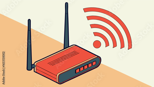 Wireless router wifi signal internet connection network technology for home office and business use