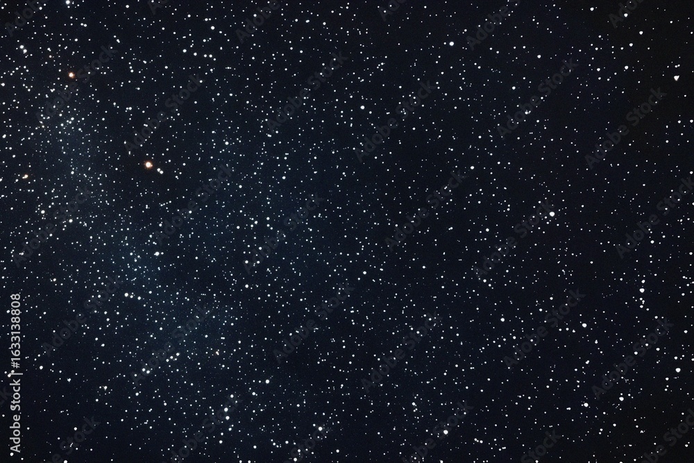 Fototapeta premium Starry sky background, black night sky full of stars, glowing stars in the dark space, starry background, dark night, stars in the distance, starlight, dark background with a black glow, night sky. 