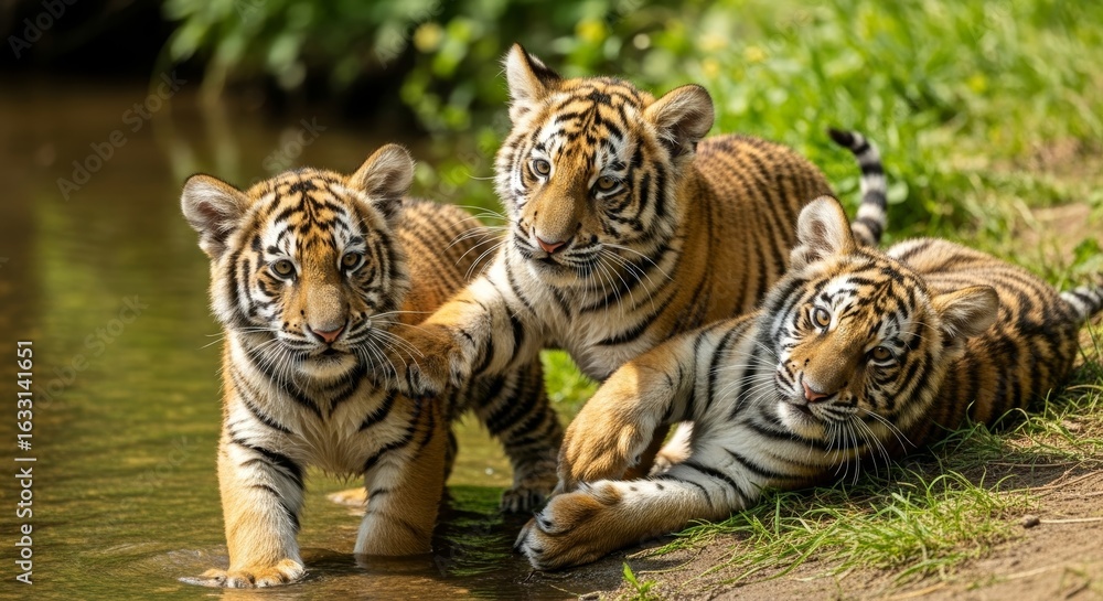 Obraz premium Tiger cub playing
