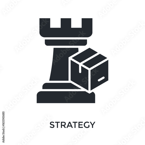 Strategy Icon Glyph Style. Vector Illustration For Graphic Design
