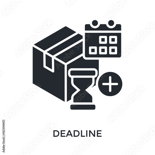 Deadline Icon Glyph Style. Vector Illustration For Graphic Design