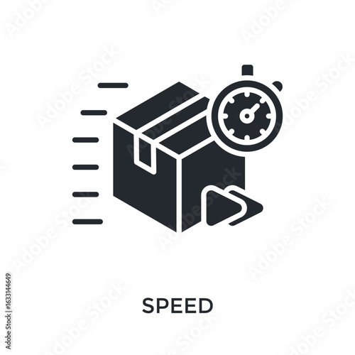 Speed Icon Glyph Style. Vector Illustration For Graphic Design