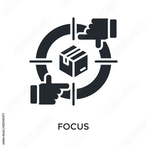 Focus Icon Glyph Style. Vector Illustration For Graphic Design