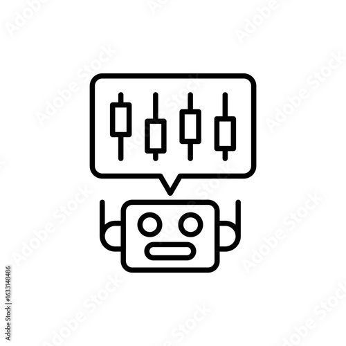Bot Trading outline icons, minimalist vector illustration ,simple transparent graphic element .Isolated on white background