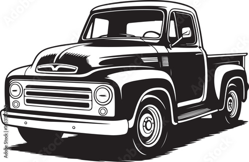 old truck isolated on white