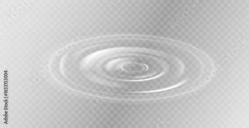 Ripple Water Surface From Drop Side View Vector. Gravity Capillary Water Waves Motion Produced By Droplet. Beverage Or Drink Swirl Round Texture