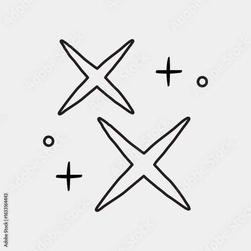 Minimalist star doodle illustration vector