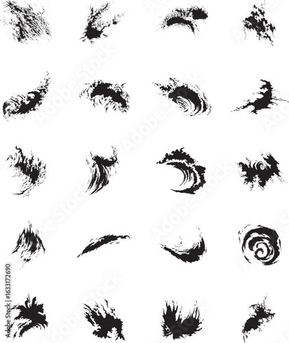 Collection of stylized flame designs; black, graphic, tribal, fire icons.