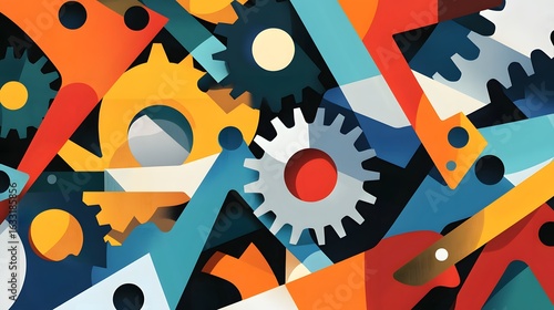 Colorful abstract mechanical design.
