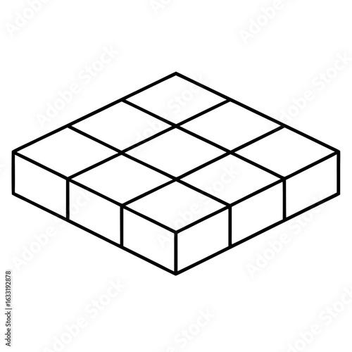 Arranged line art of concrete blocks and cinder blocks in a graphic design