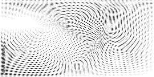 Grunge abstract dotted halftone gradient texture. Vanishing polka dot simple abstract