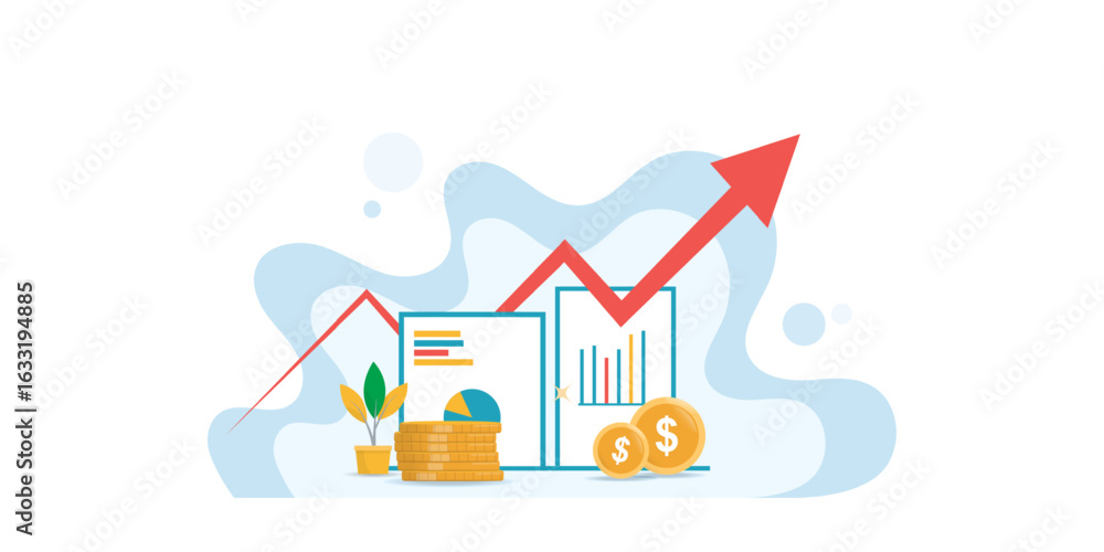 Fototapeta premium Investment Growth and Financial Success Concept Illustration.
