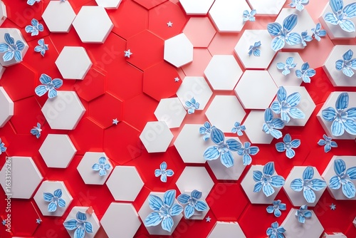 seamless geometric pattern with hexagons