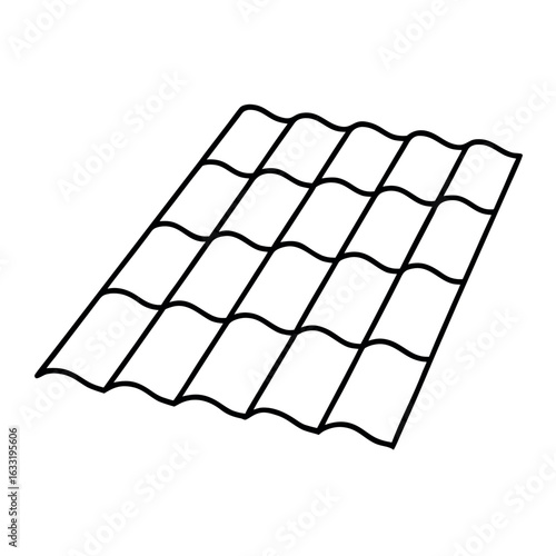 Simple interlocking roof tiles pattern design with a clean geometric aesthetic for architectural applications