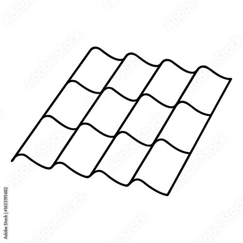 Seamless interlocking roof tile pattern design with a repeating geometric texture for architectural applications