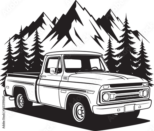 vector illustration of an old car
