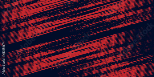 Red abstract halftone dots blue color pattern gradient grunge texture background art modern design abstract
