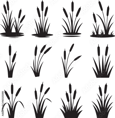 Cattail Plant Silhouette Vector

Marsh and Wetland Cattail Clipart

Nature Pond Plant Cattail Design

Aquatic Plant Reed & Cattail Vector Art

Cattail Grass Silhouette Illustration

