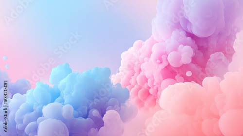 Pastel dreams blooming in candy-colored clouds
