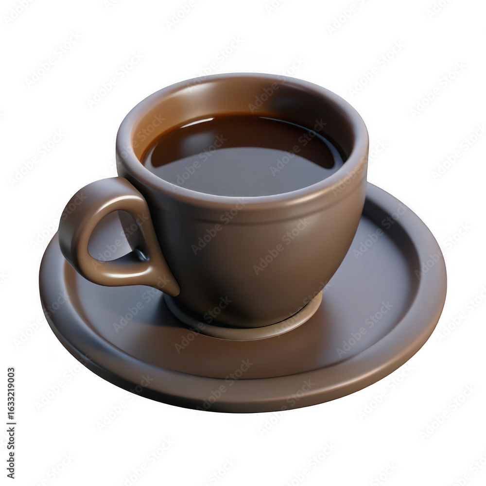 Fototapeta premium 3d ceramic coffee cup with dark liquid